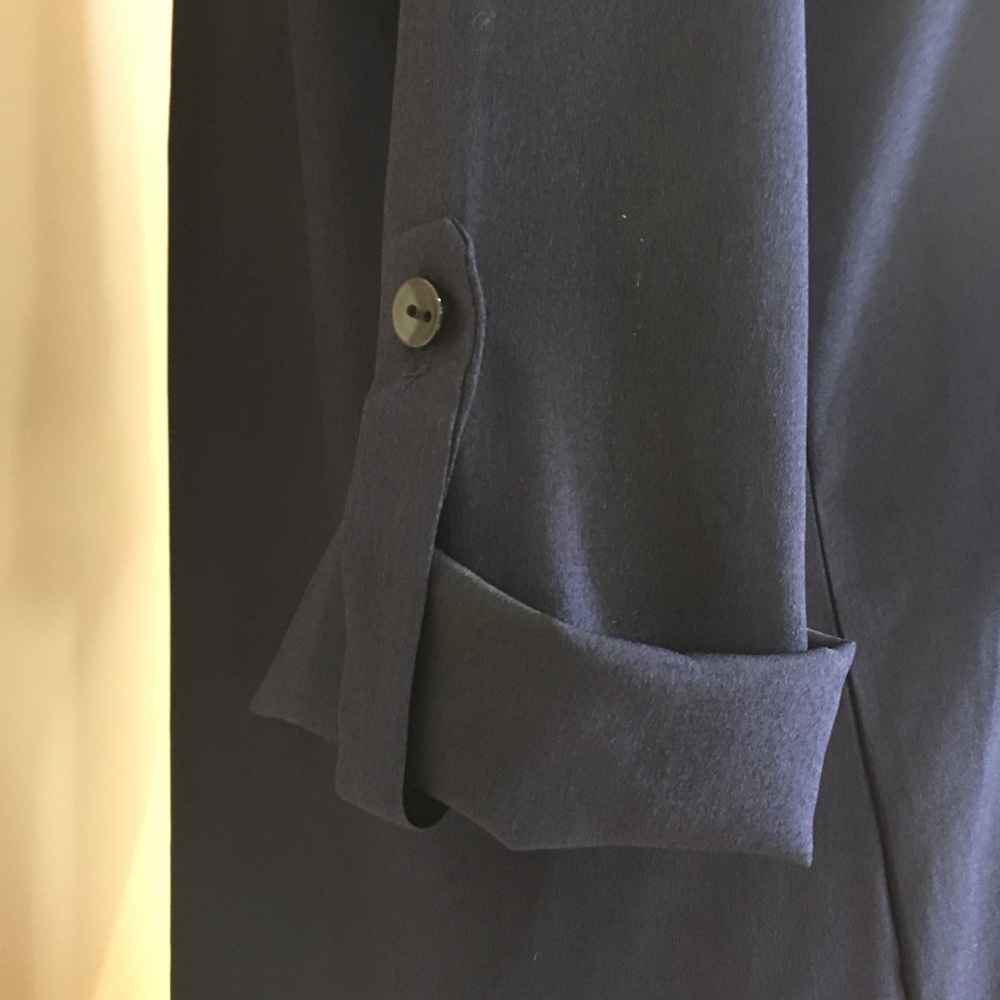 💥 CLEARANCE Chic Rolled Sleeve High Low Chiffon Shirt Dress - Picture 6 of 7